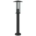 Lampadaire d'extérieur noir 60 cm acier inoxydable
