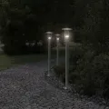 Lampadaire d'extérieur argenté 100 cm acier inoxydable