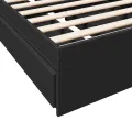 Cadre de lit avec tiroirs sans matelas noir 90x190 cm