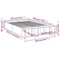 Cadre de lit sans matelas sonoma gris 135x190 cm