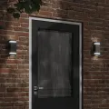 Applique murale d'extérieur noir acier inoxydable