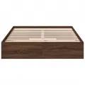 Cadre de lit avec tiroirs sans matelas chêne marron 120x190 cm