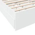 Cadre de lit avec tiroirs sans matelas blanc 75x190 cm