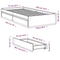 Cadre de lit avec tiroirs sans matelas blanc 75x190 cm