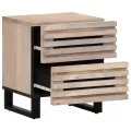 Tables de chevet 2 pcs 40x34x46 cm bois manguier massif blanchi