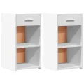 Tables de chevet 2 pcs blanc 35x34x65 cm bois d'ingénierie