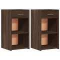 Tables de chevet 2pcs chêne marron 35x34x65cm bois d'ingénierie