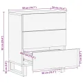 Table de chevet 50x34x62 cm bois de manguier solide