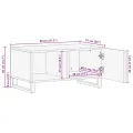 Table basse blanc 80x51x40 cm bois de manguier massif