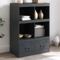 Buffet haut anthracite 67x39x95 cm acier