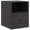 Table de chevet noir 34,5x39x44 cm acier