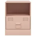 Table de chevet rose 34,5x39x44 cm acier