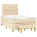 cadre de lit avec matelas crème 120x190 cm tissu