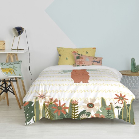 Juego de funda nórdica HappyFriday Mr Fox Jungle life Multicolor Cama