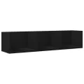 Armoires murales 2 pcs noir 75x18x16,5 cm bois d'ingénierie