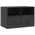 Meuble TV noir 67x39x44 cm acier