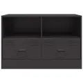 Meuble TV noir 67x39x44 cm acier