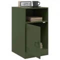 Tables de chevet 2 pcs vert olive 34,5x39x62 cm acier