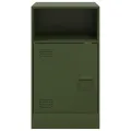 Tables de chevet 2 pcs vert olive 34,5x39x62 cm acier