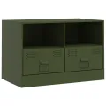 Meuble TV vert olive 67x39x44 cm acier