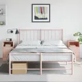 Tables de chevet 2 pcs rose 34,5x39x62 cm acier