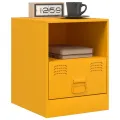 Tables de chevet 2 pcs jaune moutarde 34,5x39x44 cm acier