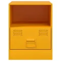 Tables de chevet 2 pcs jaune moutarde 34,5x39x44 cm acier