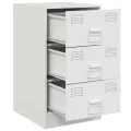 Table de chevet blanc 34,5x39x62 cm acier