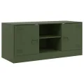 Meuble TV vert olive 99x39x44 cm acier