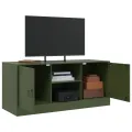 Meuble TV vert olive 99x39x44 cm acier