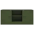 Meuble TV vert olive 99x39x44 cm acier