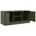 Meuble TV vert olive 99x39x44 cm acier