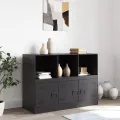 Buffet noir 99x39x73 cm acier