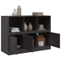 Buffet noir 99x39x73 cm acier