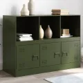 Buffet vert olive 99x39x73 cm acier