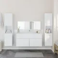Ensemble de meubles salle de bain 4 pcs blanc bois d'ingénierie