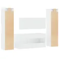 Ensemble de meubles salle de bain 4 pcs blanc bois d'ingénierie