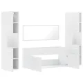 Ensemble de meubles salle de bain 4 pcs blanc bois d'ingénierie