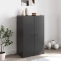 Buffet noir 67x39x107 cm acier