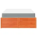 Lit avec matelas cire marron 120x190 cm bois massif de pin