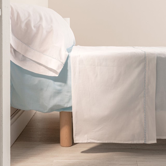 Jeu de draps HappyFriday Basic Kids Essential Bleu Lit 1 persone 2 Pi