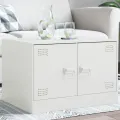 Table basse blanc 67x50x44 cm acier