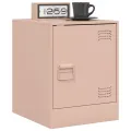 Table de chevet rose 34,5x39x44 cm acier