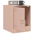 Table de chevet rose 34,5x39x44 cm acier