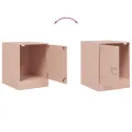 Table de chevet rose 34,5x39x44 cm acier