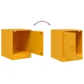 Tables de chevet 2 pcs jaune moutarde 34,5x39x44 cm acier