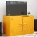 Meuble TV jaune moutarde 67x39x44 cm acier