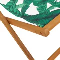 Chaise pliable plage motif de feuilles bois d'eucalyptus/tissu