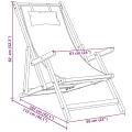 Chaises de plage pliantes lot de 2 tissu et bois massif