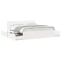 Cadre de lit sans matelas blanc 200x200 cm bois massif de pin